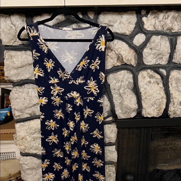 Loveappella Navy Maxi Dress with Yellow Floral Design - Picture 2 of 5